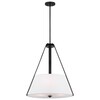 Nuvo Brewster 3-Light Pendant, Black, Faux Leather Wrapped Straps, White Textile Shade 60/7696